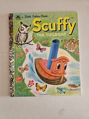 💙2/$20 Vintage Scuffy The Tugboat Little Golden Book